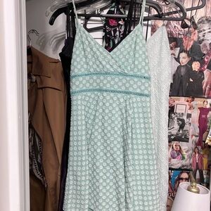 Mint Green Floral Spaghetti Strap Dress